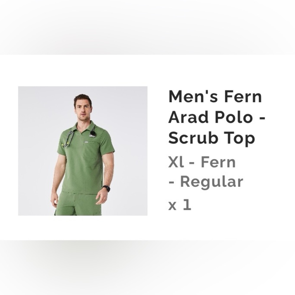 Men’s Figs Fern Arad Polo Scrub Top